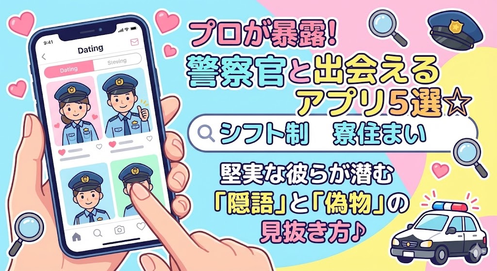 【プロが暴露】警察官と出会えるアプリ5選！堅実な彼らが潜む「隠語」と「偽物」の見抜き方
