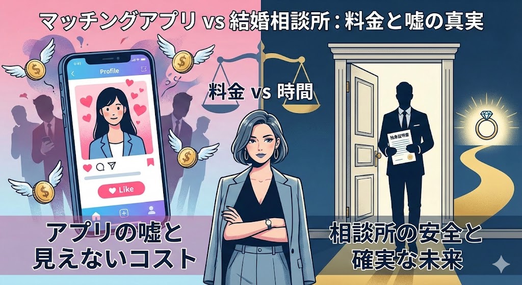 マッチングアプリと結婚相談所の違い！費用・サポート比較と適性診断
