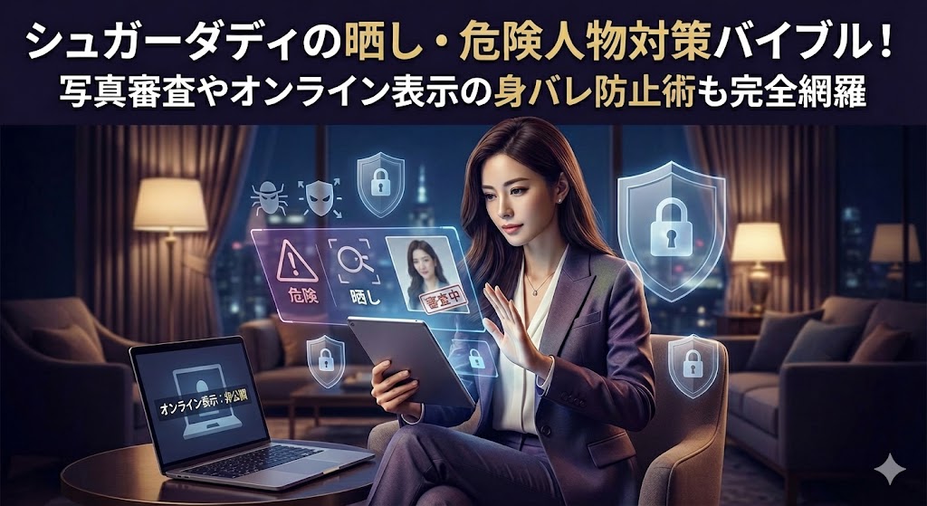 シュガーダディの晒し・危険人物対策バイブル!写真審査やオンライン表示の身バレ防止術も完全網羅
