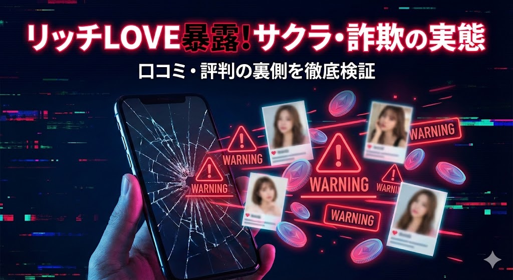 リッチLOVEの口コミ評判！サクラだらけの出会い系実態と退会方法